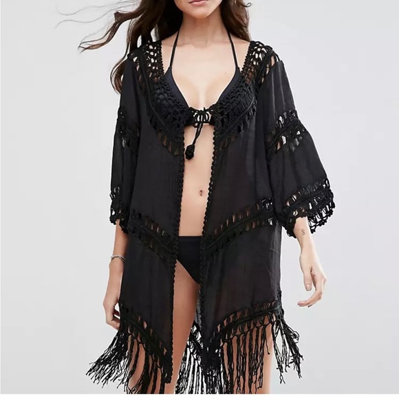 Crochet 🧶 Kimono-Multi Print Pant & Swimsuit Set - Picture 3 of 14